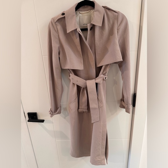 Wilfred Aritzia Louvinel crepe trench coat XS blush - Picture 3 of 12